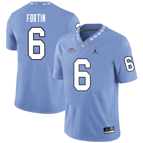 Jordan Brand Men #6 Cade Fortin North Carolina Tar Heels College Football Jerseys Sale-Carolina Blue